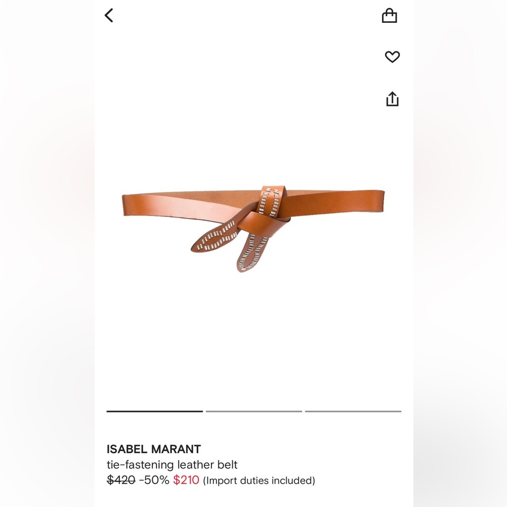 NWOT ISABEL MARANT Lecce Studded Leather Belt in TAN medium